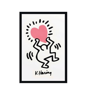 Keith Haring – Aşk, Sevgi, Birlik ve Umut Temalı Pop Art Hediye Kartı & Kartpostal  10x15 cm (Pembe-Mavi-Sarı-Beyaz)