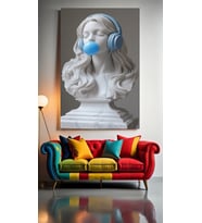MODERN SANAT HEYKELİ 1 Ev Duvar Salon Güzellik Salonu Ofis Dükkan Dekarasyon Kanvas Tablo (Çok Renkli)
