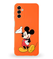 Samsung Galaxy M23 Uyumlu Lansman Kılıf Altı Kapalı İçi Kadife  Mickey Mouse-C Tasarımlı  Kapak (Şeffaf)
