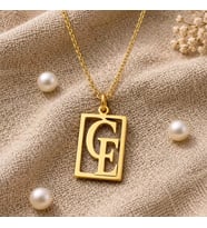 Kişiye Özel Çift Harf Kolye 925K Gümüş (Gold)