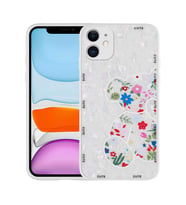Lexroo iPhone 11 Kılıf Desenli Sert Silikon Mumila Kılıf - White Bear