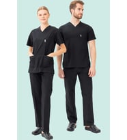 Bordos Terycotton Pantolon Is Gvenligi Uniforma Santolina Lastikli Bağcıklı Rahat Kesim Nefes (Siyah)