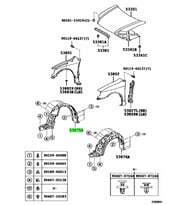 2002-2006 Toyota Corolla Zze121 Ön Çamurluk Davlumbazı Sağ (Lt-Ty6026) (Tw) (Adet) (Oem No:538751228