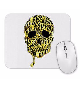 Caution Skull Mouse Pad.jpg