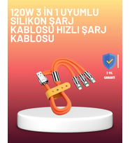 Çinko Alaşımlı Uçlu 120 W Şarj Kablosu – Dolaşmaya Dayanıklı 1,2 m USB Kablo
