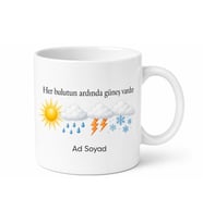 Hava Durumu Sunucusuna Yağmurlu Güneşli İkonlar Rengarenk Kupa Bardak Hediye