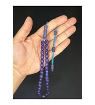 TOZ KEHRİBAR TESBİH LACİVERT RENKLİ KAPSÜL KESİM 11,5MMX9,5MM T-628 (Çok Renkli)