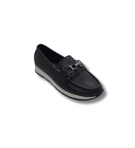 Kadın Siyah Taşlı Tokalı Comfort Loafer Ayakkabı, Rahat Taban, Düz Kadın Babet Ayakkabı taslıtokalıtarzkl1