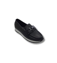 Kadın Siyah Taşlı Tokalı Comfort Loafer Ayakkabı, Rahat Taban, Düz Kadın Babet Ayakkabı taslıtokalıtarzkl1