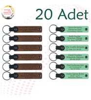 A Kahve & Yeşil, Eğitmenden Öğrencilere Hediye 20'li Set, Kişiselleştirilebilir İsimli Anahtarlık