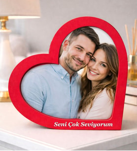 Kişiye Özel Fotoğraflı Kalp Çerçeve – Seni Çok Seviyorum