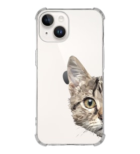 Apple iPhone 14 Plus Uyumlu Köşe Korumalı Antişok Kapak Catface Tasarımlı Şeffaf  Kılıf