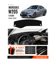 MERCEDES W205 C-CLASS (2018-2021) Uyumlu Torpido Örtüsü Torpido Kılıfı - Siyah