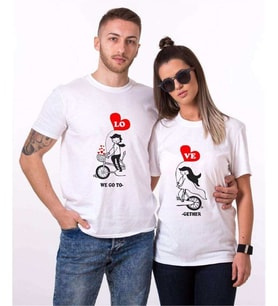 Tshirthane Bisiklet Love Sevgili Kombinleri Tshirt Kombini (Tek Ürün Fiyatıdır.)