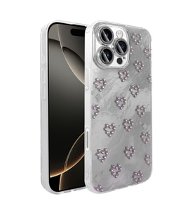 Apple iPhone 16 Pro Uyumlu Kılıf Kamera Korumalı Figürlü Zore Ponti Silikon Kapak (Beyaz)