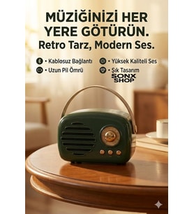 MCG SONX Nostaljik Retro Bluetooth  - FM Radyo, USB ve Bluetooth Kablosuz Hoparlör
