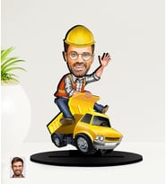 Kişiye Özel Karikatürlü İnşaat Mühendisi MDF Biblo