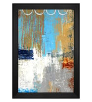 Soyut Şekiller Motifli Kanvas Tablo 50 x 70 cm Siyah Çerçeve
