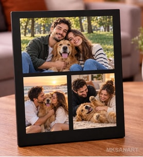 3 Kişilik Masa Fotograf Cercevesi Karikatürlü Kişiye Özel 13 x 18 cm MDF Çerçeve - Kişiye Özel Hediye 4. Model