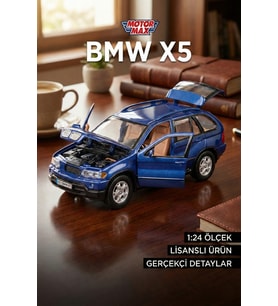 Motor Max 1:24 Bmw X5 Diecast Model Araba - Metal Koleksiyonluk Araç - Mavi