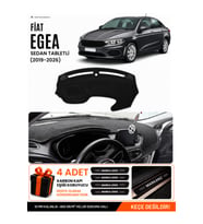 FİAT EGEA SEDAN (2019-2026) TABLETLİ Uyumlu Torpido Örtüsü Torpido Kılıfı - Siyah