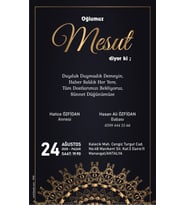 Kişiye Özel Sünnet Davetiyesi Beyaz Zarflı 9018 Kodlu
