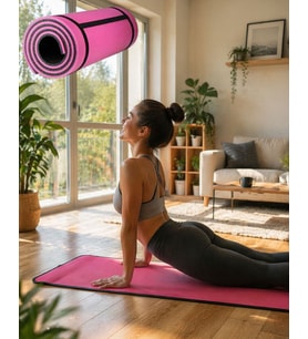 10 mm Fitness Yoga Matı Kaymaz Yüzey Çift Taraflı Kullanım Dayanıklı Eva Malzeme