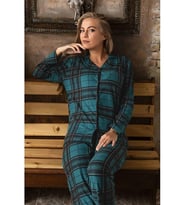 Sude Kadın  Önden Düğmeli Süet Pijama Takımı P200/390 - 1 Adet (Yeşil)