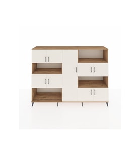 Hyperion Dolap 10 Raflı 9 Kapaklı 220x44x163 Çam-Aytaşı/Çam