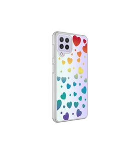 Samsung Galaxy M32 Uyumlu Kılıf Zore M-Blue Desenli Kapak (Kırmızı)