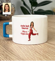 Kişiye Özel Karikatürlü Cute But Taurus Boğa Burcu Lüks Fincan Doğum Günü Hediyesi