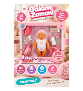 3823 Bebelou Bakım Zamanı Sesli Gülen Ağlayan Bebek 32 cm -canrodi
