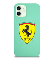 Apple iPhone 12 Mini  Lansman Kılıf Ferrari Tasarımlı Altı Kapalı İçi Kadife Kaplı  Kapak (Şeffaf)
