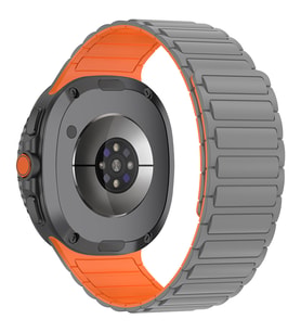 Lexroo Galaxy Watch 8 KRD-146 Silikon Kordon Strap Kayış - Gri-Turuncu