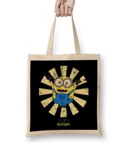 Minion Retro Japanese Bez Çanta Uzun Saplı