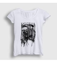 Presmono Kadın Beyaz Death Katatonia T-Shirt 89661tt