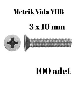 Metrik Vida Civata Yhb 3x10 mm 100 Adet Yıldız
