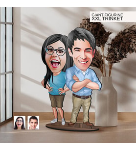 BK Gift Kişiye Özel Sevgililer Karikatürlü Büyük Boy Ahşap Biblo-101, Arkadaşa Hediye , Sevgiliye Hediye, Kişiye Özel Biblolar