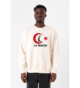 19 Mayıs Ata Ekru Erkek 2ip Sweatshirt