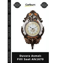 Özel Üretim Dekoratif Duvar Saati Ev Aksesuarı Hediye Duvara Asmalı Filli Saat Alk1670