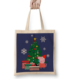 Peppa Pig Around The Christmas Tree Bez Çanta Uzun Saplı