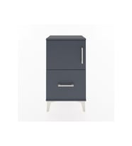 Arges Komodin 2 Raflı Tek Çekmeceli Tek Kapaklı 44x30x80 Antrasit-Antrasit