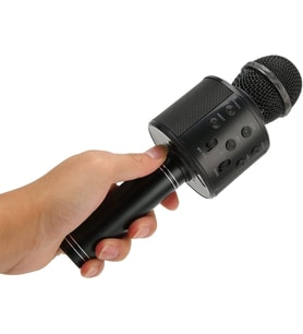 Lexroo Karaoke Mikrofon Aux Usb Ve Sd Kart Girişli Bluetoothlu siyah şarj kablolu şık tasarım