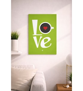 LOVE  YAZILIAÇIK  YEŞİL ŞIK TASARIMLI MDF TABLO (27X18)
