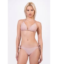 Endeep Kadın Yarım Dolgulu Aksesuarlı Simli Üçgen Bikini Takımı
