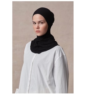 Monalisa Home Şık Çıtçıtlı Fular Başörtüsü Siyah Renkli