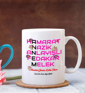 Kişiye Özel Annem Tasarımlı Beyaz Kupa Bardak