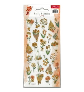 TANEX KIDS TNX-5131 DEKOTARİF ETİKETLER - KABARTMALI FLORAL FANTASIA 12 - 1 ADET