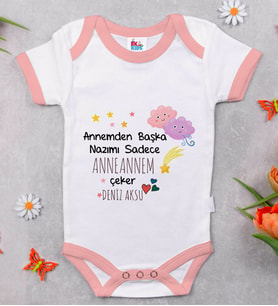 BK Kids Kişiye Özel Pembe Bebek Body Zıbın - Model 81