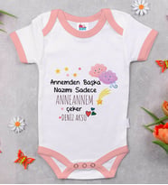 BK Kids Kişiye Özel Pembe Bebek Body Zıbın - Model 81